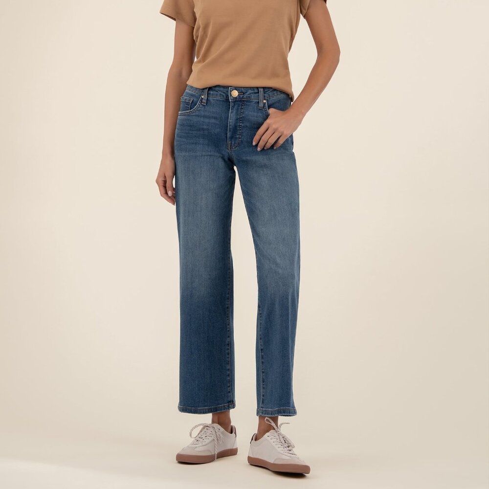 Kut from the Kloth Medium Blue High-Rise Straight Jeans
